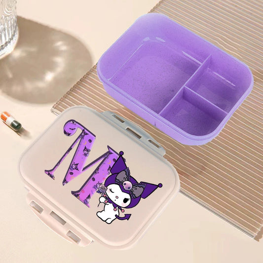 Kuromi Bento Lunch Box Sanrio Cartoon Letter A-Z Lunch Box Cute Girls School Food Storage Containers Children Birthday Gifts