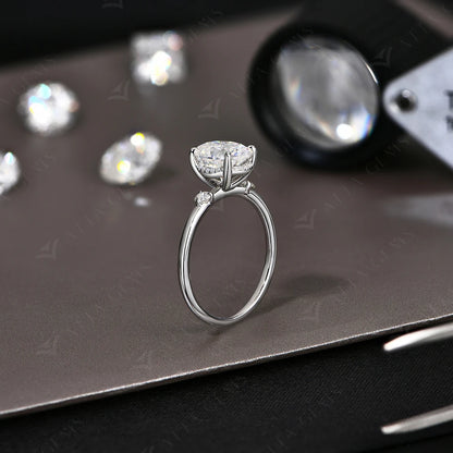 ATTAGEMS 2CT Oval Cut Moissanite Solitaire Ring for Women Lab Grown VVS1 Diamond 9*7mm S925 Silver 18K Gold Wedding Fine Jewelry