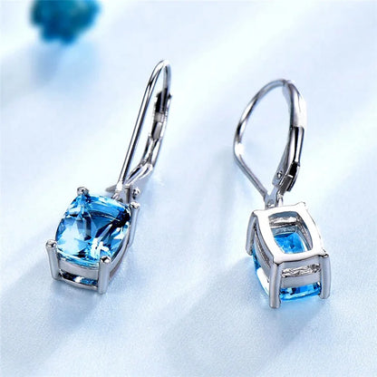 Valuable Lab Emerald Diamond Dangle Earring Jewelry 925 Sterling silver Party Wedding Drop Earrings for Women Engagement Gift