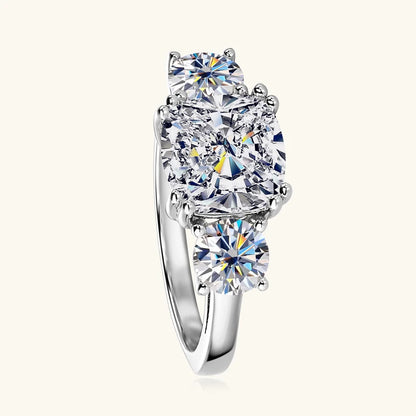 RAPRGOLD GRA Certified All Moissanite Rings for Women Original 925 Sterling Silver Ring Wedding Band Fine Jewelry Gifts Anillos