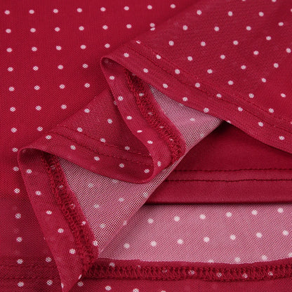 SUCHCUTE Elegant Polka Dot Print Backless Party Dresses Women Causal Sleeveless Beach Dress Vestidos Summer Sundress Sexy Robe