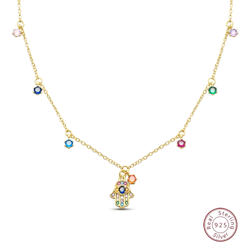 Necklace 925 Sterling Silver Evil Eye Gold Classic Simple Adjustable Necklace Women Girls Fashion Jewelry Gift