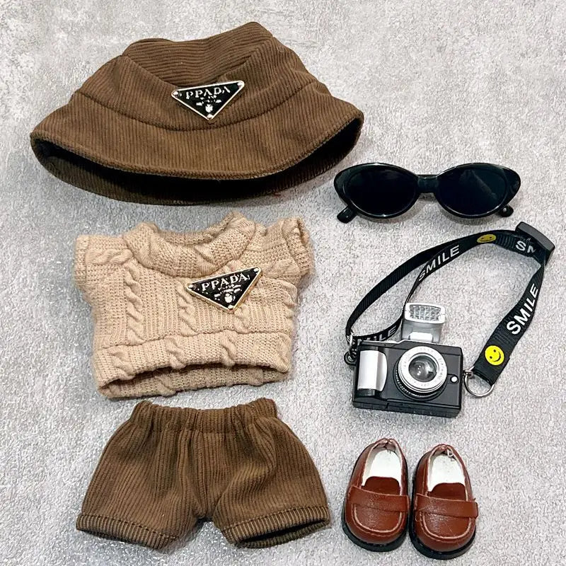 Labubu第一世代と第二世代のベビー服 Labubu三角セーターオーバーオール帽子セット お座りパーティーにも着用可能