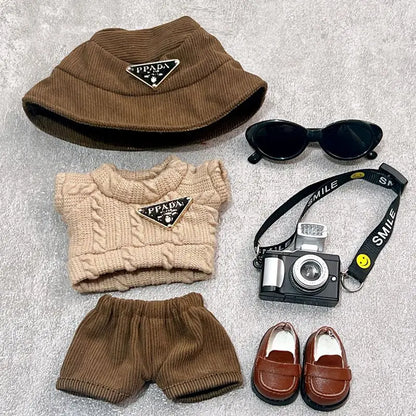 Labubu第一世代と第二世代のベビー服 Labubu三角セーターオーバーオール帽子セット お座りパーティーにも着用可能