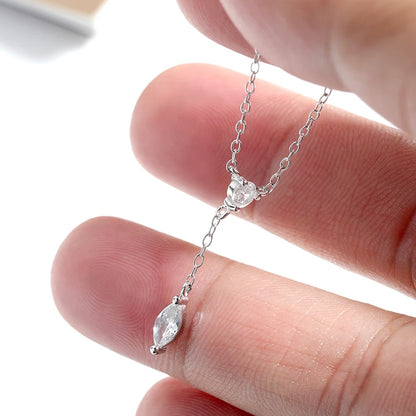 KNOBSPIN モアッサナイト ネックレス レディース GRA認定 3x6mm マーキスカット 宝石 ペンダント s925 スターリングシルバー 繊細なネックレス