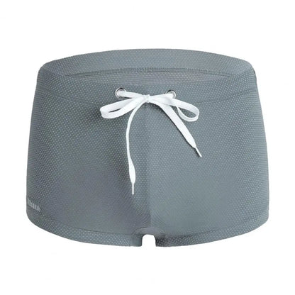 Summer Men Swim Shorts Low-rise Swimwear Beach Tight Swimming Trunks With Waist Tie Swimsuit Sports Surf Shorts Trunks 남자 수영복