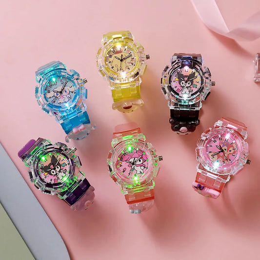 Cartoon Sanrio Kawaii Anime LED Watch Cute Kuromi Melody Pudding Dog Birthday Gifts And Christmas Thanksgiving Gift Toys New