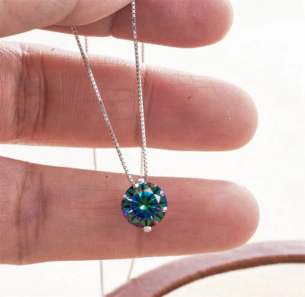 2CT Dカラー モアサナイト シンプル ペンダント ネックレス 証明書付き 925スターリングシルバー レディース ネックレス ファインジュエリー ウェディングギフト