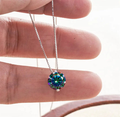 2CT Dカラー モアサナイト シンプル ペンダント ネックレス 証明書付き 925スターリングシルバー レディース ネックレス ファインジュエリー ウェディングギフト