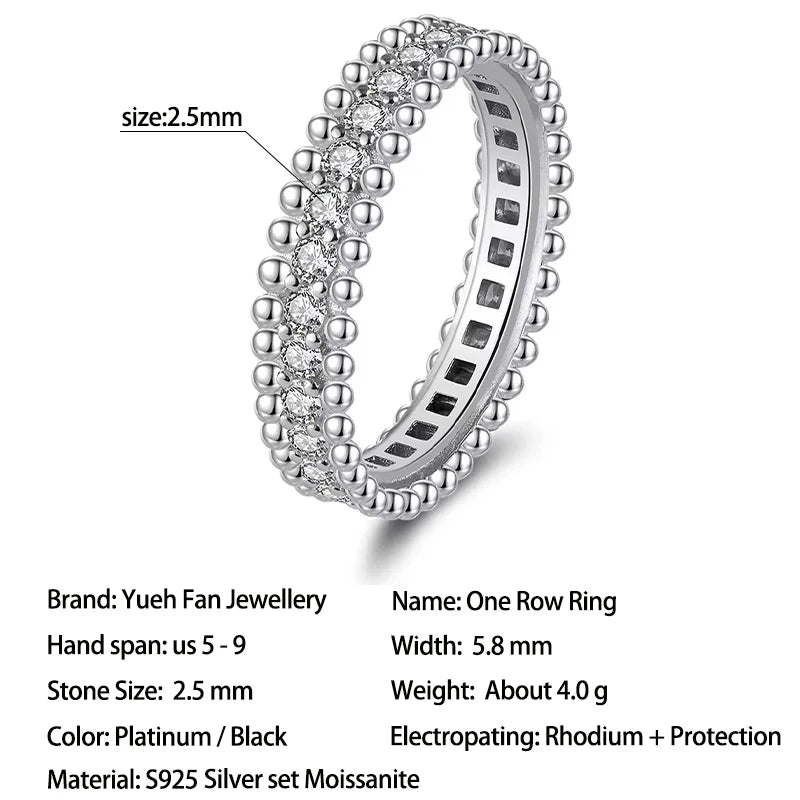 S925 Silver Ful Moissanite 2.5mm Ring GRA Certified Plated 18k D Color VVS1 Diamond Wedding Party Rings Women Exquisite Jewelry