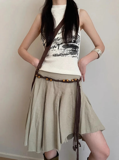 Bohemian-Style Black Braided Waistline Women With Dress Sexy Belt y2k Chatelaine Trend
