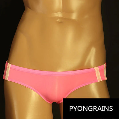 Sexy Men's T Pants Thin Breathable High Elasticity Bikini Ice Silk Men's Thong U Convex Antibacterial jockstrap thongs
