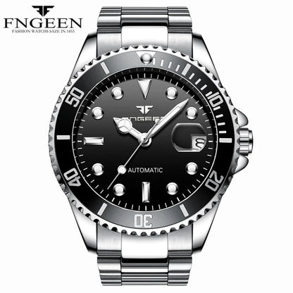2025 FNGEEN 9001 Luxury Brand Men Watch Steel Tourbillon Skeleton Mechanical Watches Luminous Automatic Date Diamond Wristwatch