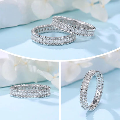 S925 Silver Ful Moissanite 2.5mm Ring GRA Certified Plated 18k D Color VVS1 Diamond Wedding Party Rings Women Exquisite Jewelry