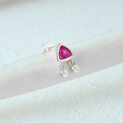 Aide 925 Sterling Silver 1pc Geometry Multi Piercing Stud Earrings For Women K Gold Simple Elegant Tassel Jewelry Gift Pendiente