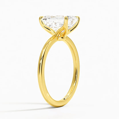Classic 14K Gold Ring Certificate Emerald Cut Moissanite Diamond Rings 1ct 2ct 3ct Au585 K Gold Wedding Fine Jewelry for Women