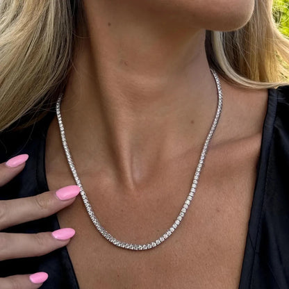 Tennis Necklace HPHT CVD Lab Grown Diamond DEF VS-VVS 2mm-5mm Each Stackable In Platinum 950 Necklace Gift Dainty For Lady