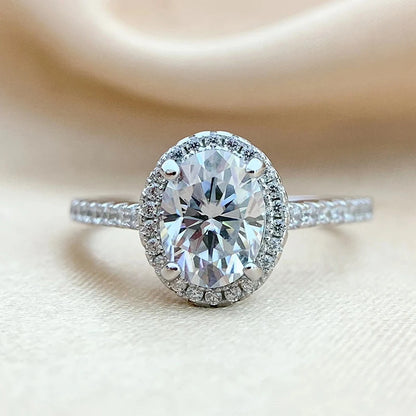 Smyoue オーバルカット 1CT 2CT 3CT Dカラー モアサナイトリング レディース用 ラボダイヤモンド ウェディング プロミスバンド S925 スターリングシルバージュエリー