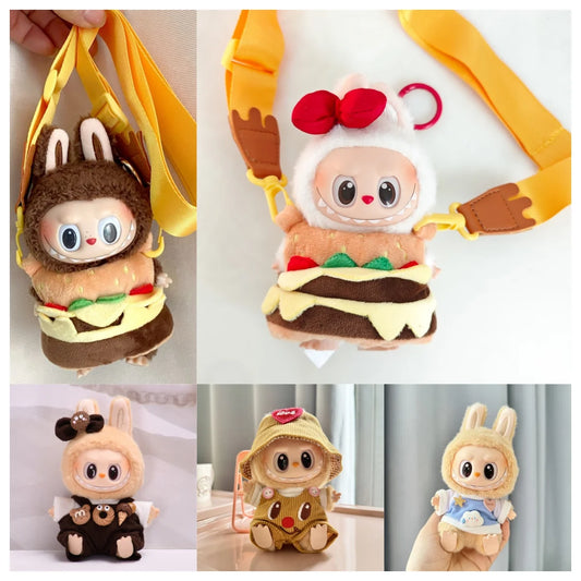Doll Clothes for Labubu Clothes Hamburger Series 17CM Mini Plush Idol Doll Accessories Fans Gift