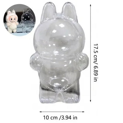 Labubuアクセサリー 透明保護カバー ぬいぐるみカバー Labubu I II ドールディスプレイバッグ ミニポータブル収納ボックス
