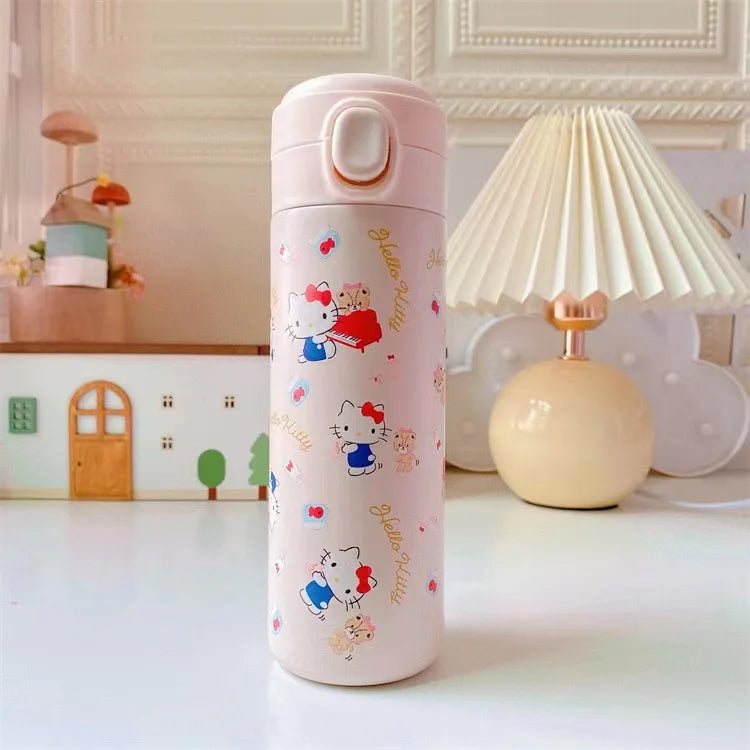 Sanrio 304 Stainless Steel Vacuum Cup Kawaii Anime Thermos Cute Cartoon Mymelody Kuromi Cinnamoroll Bomb Lid Straight Drink Cup