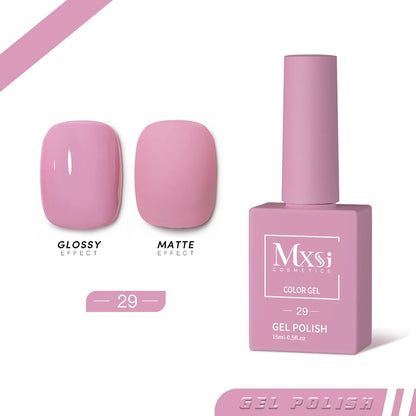 Mxsi 15ml ジェルネイルポリッシュ ネオンブラウン ロイヤルブルー レッドグリーン パスタルヌード ネイルアートワニス ジェルラッカー トップコート UVジェルネイル 未セット