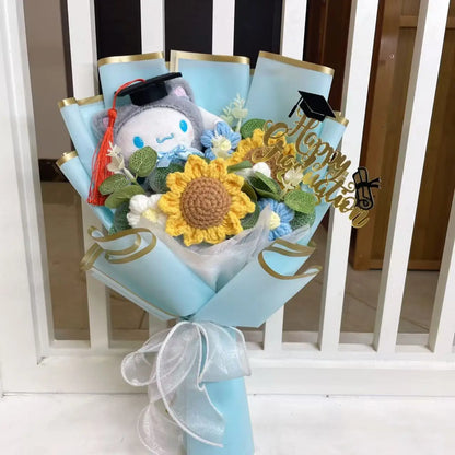Finished Sanrio Bouquet My Melody Kuromi Cinnamoroll Hello Kitty With Sunflowers Valentine Christmas Graduation Gifts