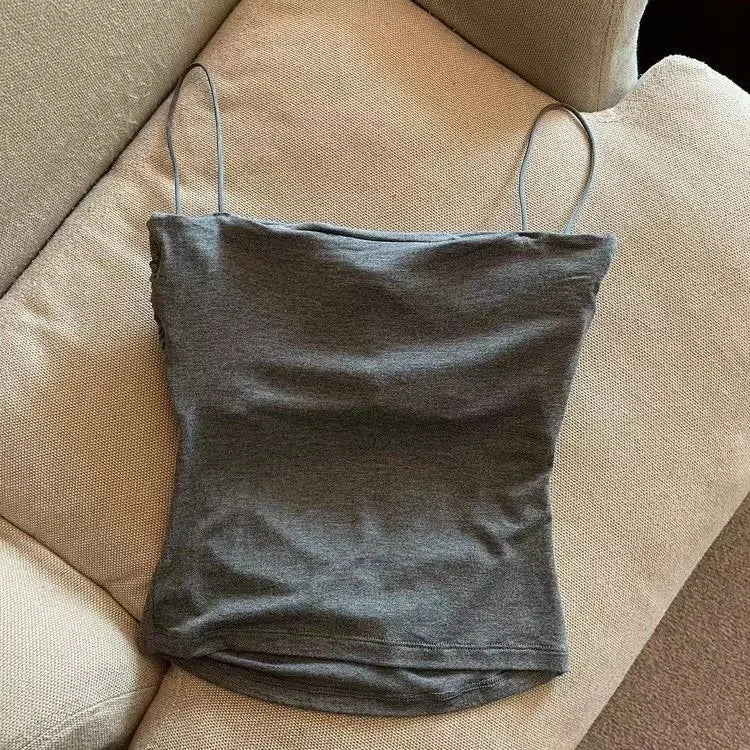 2024 Women Halter Top Summer Korean Style Trend Fashion Built in Women Bra Stretch Women Beach Everyday Casual Tank Top