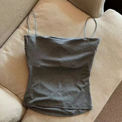 2024 Women Halter Top Summer Korean Style Trend Fashion Built in Women Bra Stretch Women Beach Everyday Casual Tank Top