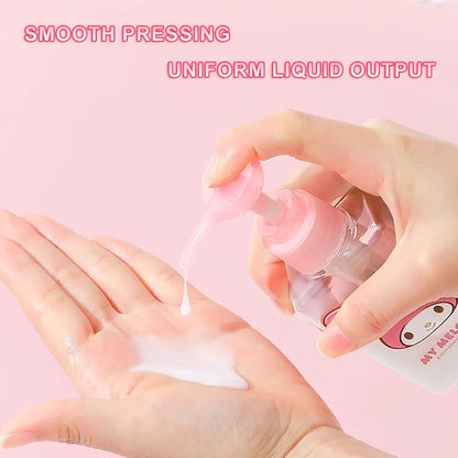 1PC 100ML Sanrio My Melody Kuromi Cute Cartoon Travel Sub-bottle Press Portable Spray Empty Bottle Cinnamoroll Lotion Bottle