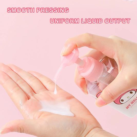 1PC 100ML Sanrio My Melody Kuromi Cute Cartoon Travel Sub-bottle Press Portable Spray Empty Bottle Cinnamoroll Lotion Bottle