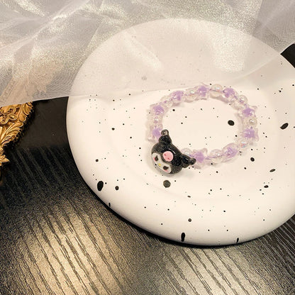 Sanrio Beaded Bracelet Cartoon Kuromi My Melody Cinnamoroll Bracelet Cute Sweet Jewelry Girl Gift