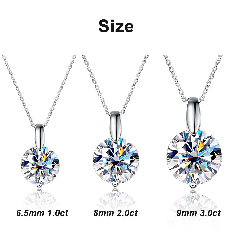 KNOBSPIN D VVS1 モアサナイト ネックレス ダイヤモンド ペンダント 1-3ct GRA認定 s925 スターリングシルバー 18k ネックレス レディース かわいいギフト