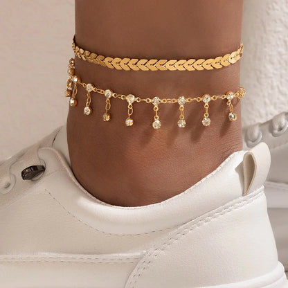 Boho Anklet Foot Colorful Beads Chain Summer Bracelet Heart Pendant Charm Anklet Sandals Barefoot Beach Foot Bridal Jewelry J027