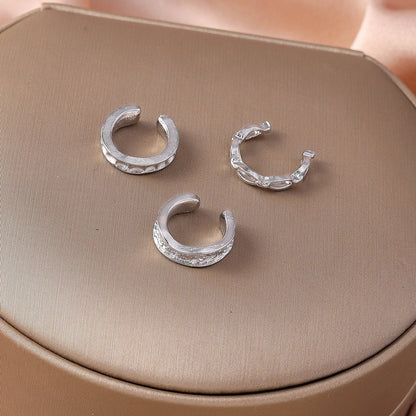 Aihua Simple Crystal Small Silver Color Ear Cuff for Women Earrings Cartilage Piercing Earring Sets Minimalism Jewelry Gifts