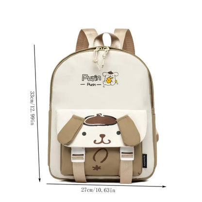 Cute Kuromi Canvas Backpack For Girls School Bags Portability Teens College Student Large Travel Shoulder Bag Mochilas Escolares