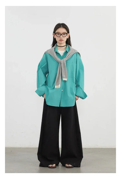 CHIC VEN Women Shirts Solid Long Sleeve Loose Single Breasted Female Blouses Woman Cotton Spring Summer 2025 Clothing