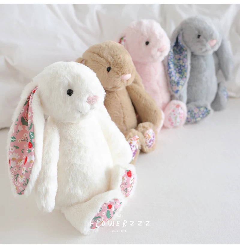 30cm ボニーラビット 花耳ぬいぐるみ 漫画ぬいぐるみ ウサギ人形 子供部屋装飾 おもちゃ 柔らかい 女の子への誕生日プレゼント