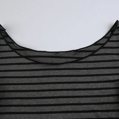 Sweetown Japanese Basic Slim Long Sleeve Stripe Tee Off Shoulder O Neck Korean Street Style Spring Autumn Y2K Gray T Shirt Women