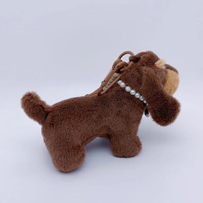15cm Korea Popular Cartoon Dachshund Keychain Plush Doll Bag Pendant Mini Doll Soft Stuffed Dog Backpack Pendant Girl Women Gift