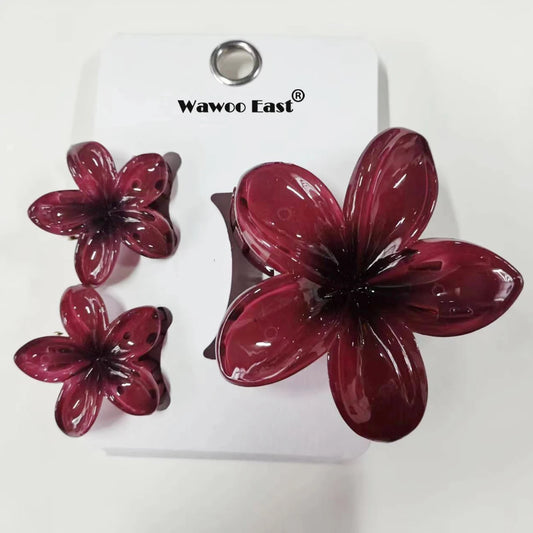 3 pcs/set Flower Claw Clip Women Summer Beach Cute Hawaiian 8CM*1+4CM*2PCS Preppy Stuff Female Hair Accessories For Summer