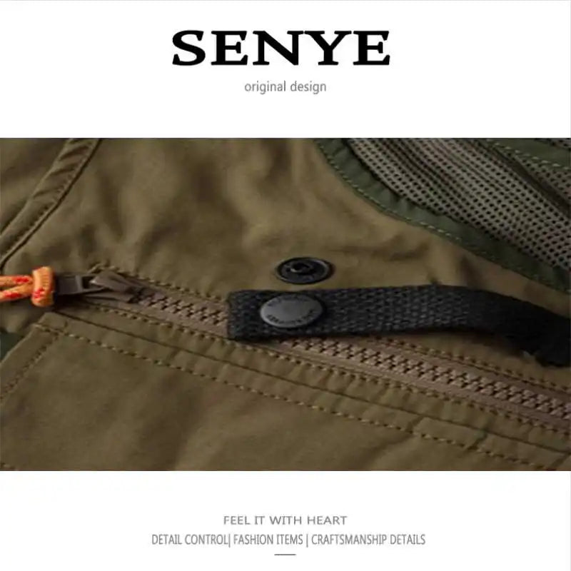Spring Summer Mountain Workwear Vest, Men'S Outdoor Multi Pocket Functional Style Tactical Fishing Vest, American Retro Jacket