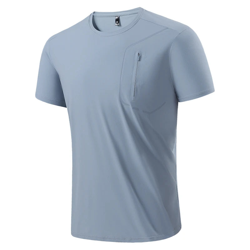 76% Nylon Quick Dry Sport Fashion T Shirt Men'S 2025 Short Sleeves Summer Casual Black OverSize Top Tees GYM Tshirt Clothes