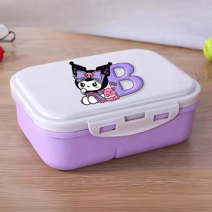 Kuromi 26 Letters Lunch Box Kawaii Girl Portable Bento Rice Boxs Student Hermetic Food Crisper Single Layer Capacity Kids Gift