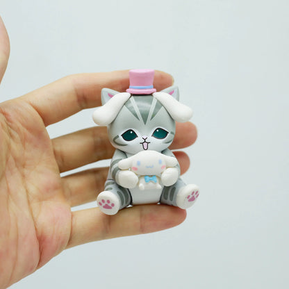Sanrio Characters Mofusands Blind Box Toy Cat Cosplay Hangyodon Hello Kitty Kuromi Cinnamoroll Collect Figure Desk Car Decor