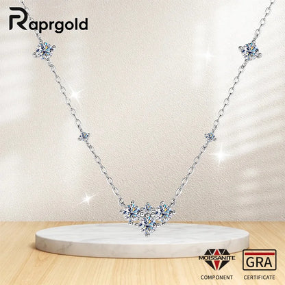 RAPRGOLD GRA認定 フルラウンド モアサナイト ダイヤモンド ペンダント ネックレス レディース S925スターリングシルバー ファインジュエリー ギフト コラレス