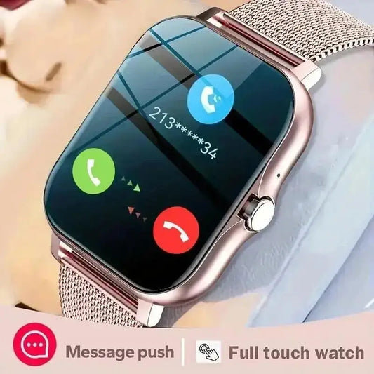 2024 スマートウォッチ Android フォン 1.44インチ カラースクリーン Bluetooth通話 血中酸素/血圧モニタリング スマートウォッチ レディース メンズ