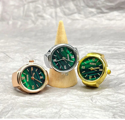 Hot Selling Finger Watch Ring Creative Movement Fashion Accessories Vintage Alloy Shell Quartz Watch Men Jewelry Women Gift