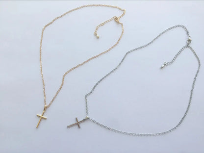 Luxury Zircon Cross Pendants Necklace Fashion Light Golden Silver Color for Men Women Jewelry Chain Accessory