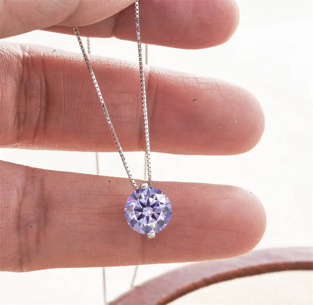 2CT Dカラー モアサナイト シンプル ペンダント ネックレス 証明書付き 925スターリングシルバー レディース ネックレス ファインジュエリー ウェディングギフト